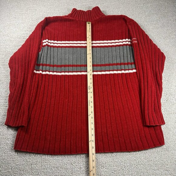 Southpole Chunky Turtle Neck Sweater Red Gray Men’s Size XL - Picture 3 of 6